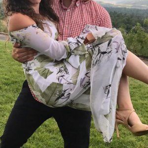 NWT bebe Floral Cold Shoulder Maxi Dress Size 0